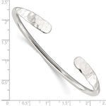Ladda upp bild till gallerivisning, 925 Sterling Silver Hammered Ends Contemporary Modern Cuff Bangle Bracelet
