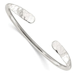 Indlæs billede til gallerivisning 925 Sterling Silver Hammered Ends Contemporary Modern Cuff Bangle Bracelet

