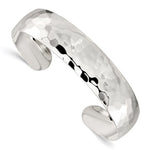 Afbeelding in Gallery-weergave laden, 925 Sterling Silver 13.5mm Hammered Contemporary Modern Cuff Bangle Bracelet
