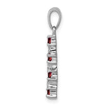 Afbeelding in Gallery-weergave laden, Sterling Silver Genuine Natural Garnet and Diamond Accent Cross Pendant Charm

