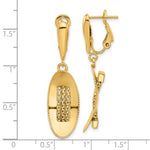 Lataa kuva Galleria-katseluun, 14k Yellow Gold Oval Omega Back Dangle Earrings
