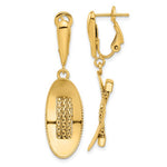 Afbeelding in Gallery-weergave laden, 14k Yellow Gold Oval Omega Back Dangle Earrings
