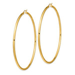 Afbeelding in Gallery-weergave laden, 14K Yellow Gold 90mm x 3mm Extra Large Giant Gigantic Big Lightweight Round Classic Hoop Earrings
