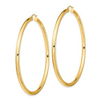 Afbeelding in Gallery-weergave laden, 14K Yellow Gold 80mm x 4mm Extra Large Giant Gigantic Big Lightweight Round Classic Hoop Earrings
