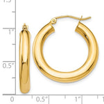 이미지를 갤러리 뷰어에 로드 , 10K Yellow Gold Classic Round Hoop Earrings 25mmx4mm
