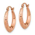 Загрузить изображение в средство просмотра галереи, 14k Rose Gold Diamond Cut Round Hoop Earrings
