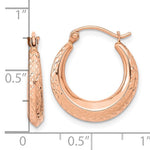 Lade das Bild in den Galerie-Viewer, 14k Rose Gold Diamond Cut Round Hoop Earrings
