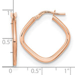 Φόρτωση εικόνας στο εργαλείο προβολής Συλλογής, 14k Rose Gold Geometric Style Square Hoop Earrings
