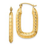 Φόρτωση εικόνας στο εργαλείο προβολής Συλλογής, 14k Yellow Gold Rectangle Textured Hoop Earrings
