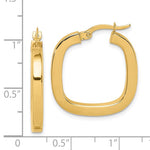 Załaduj obraz do przeglądarki galerii, 14k Yellow Gold Square Hoop Earrings 23mm x 3mm
