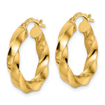Afbeelding in Gallery-weergave laden, 14k Yellow Gold Classic Twisted Spiral Round Hoop Earrings 22mm x 4mm
