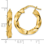 Lade das Bild in den Galerie-Viewer, 14k Yellow Gold Classic Twisted Spiral Round Hoop Earrings 22mm x 4mm
