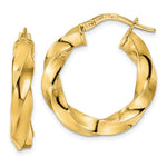 Afbeelding in Gallery-weergave laden, 14k Yellow Gold Classic Twisted Spiral Round Hoop Earrings 22mm x 4mm
