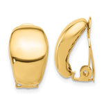Lataa kuva Galleria-katseluun, 14k Yellow Gold Polished Non Pierced Clip On Omega Back Earrings
