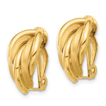 Lade das Bild in den Galerie-Viewer, 14k Yellow Gold Polished Satin Non Pierced Clip On Omega Back Earrings
