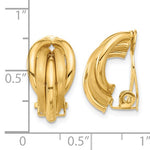 Carregar imagem no visualizador da galeria, 14k Yellow Gold Polished Satin Non Pierced Clip On Omega Back Earrings
