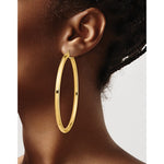 Charger l&#39;image dans la galerie, 14K Yellow Gold 70mm x 4mm Large Lightweight Round Classic Hoop Earrings
