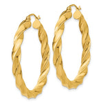 이미지를 갤러리 뷰어에 로드 , 14K Yellow Gold Twisted Round Hoop Earrings 36mm x 4mm
