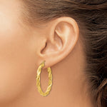 이미지를 갤러리 뷰어에 로드 , 14K Yellow Gold Twisted Round Hoop Earrings 36mm x 4mm
