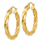 Afbeelding in Gallery-weergave laden, 14K Yellow Gold Twisted Round Hoop Earrings 30mm x 4mm
