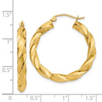 Carica l&#39;immagine nel visualizzatore di Gallery, 14K Yellow Gold Twisted Round Hoop Earrings 30mm x 4mm
