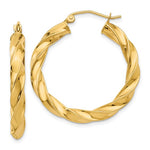 Załaduj obraz do przeglądarki galerii, 14K Yellow Gold Twisted Round Hoop Earrings 30mm x 4mm
