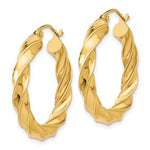 Cargar imagen en el visor de la galería, 14K Yellow Gold Twisted Round Hoop Earrings 26mm x 4mm
