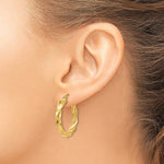 Cargar imagen en el visor de la galería, 14K Yellow Gold Twisted Round Hoop Earrings 26mm x 4mm
