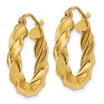 Загрузить изображение в средство просмотра галереи, 14K Yellow Gold Twisted Round Hoop Earrings 20mm x 4mm
