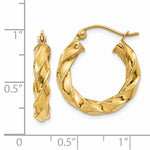 Ladda upp bild till gallerivisning, 14K Yellow Gold Twisted Round Hoop Earrings 20mm x 4mm
