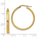 Lade das Bild in den Galerie-Viewer, 14k Yellow Gold Textured Patterned Round Hoop Earrings
