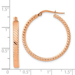 Load image into Gallery viewer, 14k Rose Gold Textured Patterned Round Hoop Earrings
