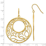 Załaduj obraz do przeglądarki galerii, 14k Yellow Gold Round Circle Filigree Dangle Earrings
