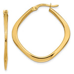 Indlæs billede til gallerivisning 14k Yellow Gold Geometric Style Square Hoop Earrings

