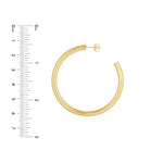 Carregar imagem no visualizador da galeria, 14k Yellow Rose White Gold J Round Hoop Post Earrings 50mm x 4mm
