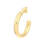 Φόρτωση εικόνας στο εργαλείο προβολής Συλλογής, 14k Yellow Rose White Gold J Round Hoop Post Earrings 25mm x 4mm
