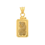 Afbeelding in Gallery-weergave laden, 14K Yellow Gold Pamp Suisse Lady Fortuna 2.5 gram Bar Bezel Screw Top Frame Mounting Holder Pendant Charm
