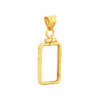 Afbeelding in Gallery-weergave laden, 14K Yellow Gold Pamp Suisse Lady Fortuna 2.5 gram Bar Bezel Screw Top Frame Mounting Holder Pendant Charm
