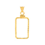 Charger l&#39;image dans la galerie, 14K Yellow Gold Pamp Suisse Lady Fortuna 10 gram Bar Coin Bezel Diamond Cut Screw Top Frame Mounting Holder Pendant Charm

