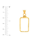Charger l&#39;image dans la galerie, 14K Yellow Gold Pamp Suisse Lady Fortuna 10 gram Bar Coin Bezel Diamond Cut Screw Top Frame Mounting Holder Pendant Charm
