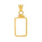 Charger l&#39;image dans la galerie, 14K Yellow Gold Pamp Suisse Lady Fortuna 2.5 gram Bar Coin Bezel Diamond Cut Screw Top Frame Mounting Holder Pendant Charm
