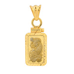 Załaduj obraz do przeglądarki galerii, 14K Yellow Gold Pamp Suisse Lady Fortuna 1 gram Bar Coin Bezel Diamond Cut Screw Top Frame Mounting Holder Pendant Charm
