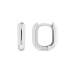 Afbeelding in Gallery-weergave laden, 14k Yellow White Rose Gold Classic Oblong Hinged Hoop Huggie Earrings
