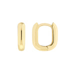 画像をギャラリービューアに読み込む, 14k Yellow White Rose Gold Classic Oblong Hinged Hoop Huggie Earrings
