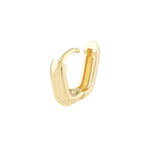 Cargar imagen en el visor de la galería, 14k Yellow White Rose Gold Classic Oblong Hinged Hoop Huggie Earrings
