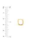 이미지를 갤러리 뷰어에 로드 , 14k Yellow White Rose Gold Classic Oblong Hinged Hoop Huggie Earrings
