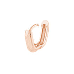 Cargar imagen en el visor de la galería, 14k Yellow White Rose Gold Classic Oblong Hinged Hoop Huggie Earrings
