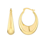 이미지를 갤러리 뷰어에 로드 , 14K Yellow Gold Graduated Puff Oval Hoop Earrings
