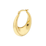 Load image into Gallery viewer, 14K Yellow Gold Graduated Puff Oval Hoop Earrings
