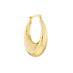 이미지를 갤러리 뷰어에 로드 , 14K Yellow Gold Graduated Puff Oval Hoop Earrings
